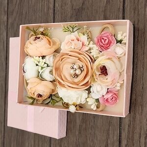 Floral Nylon headbands - set of 3 - newborn